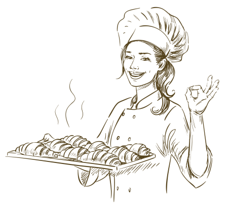Пекарь рисунок карандашом