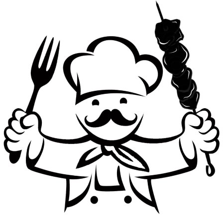 Повар с шашлыком вектор