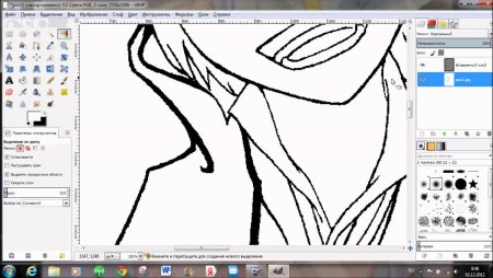Контурный рисунок в gimp