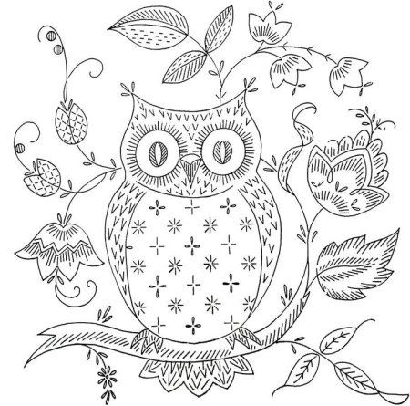 Сова трафарет для детей