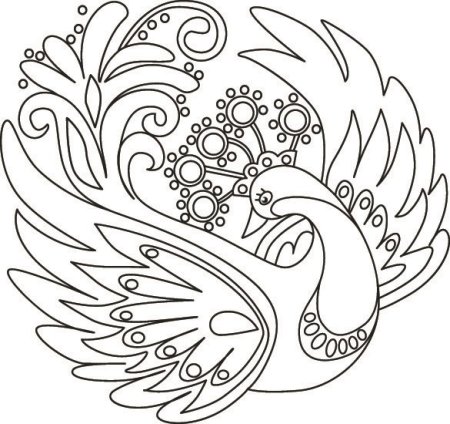 Сказочная птица раскраска