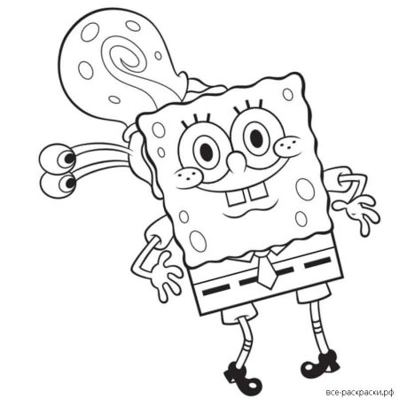 Раскраска губка Боб Гэри