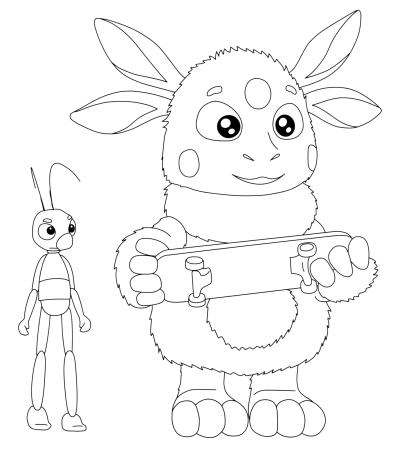 Персонажи мультфильма Лунтик раскраски