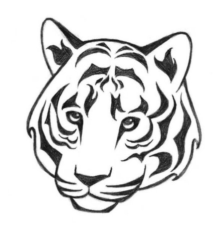 Морда тигра трафарет