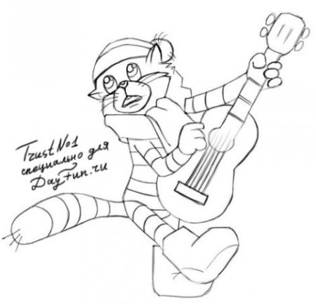 Кот Матроскин карандашом