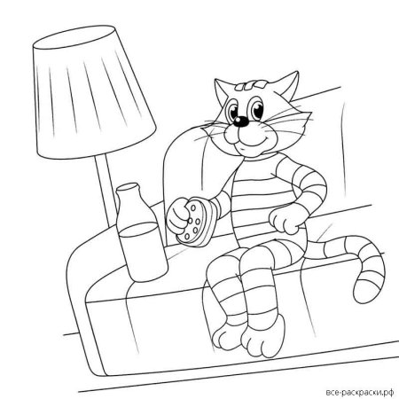 Раскраска кота Матроскина из Простоквашино
