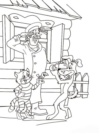 Раскраска Простоквашино дядя Федор