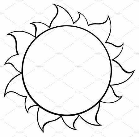Солнце рисунок карандашом