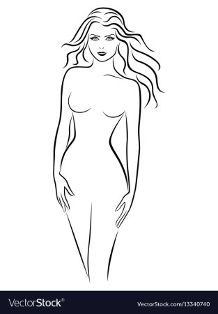 Женская фигура контурный рисунок (42 фото)