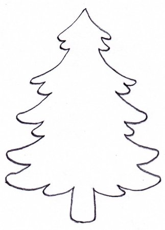 Трафарет елки для вырезания