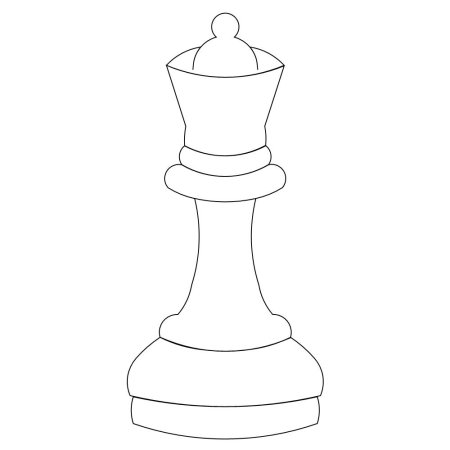 Шахматная фигура ферзь контур