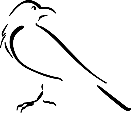 Птица контурный рисунок