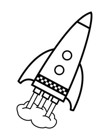Ракета раскраска для детей