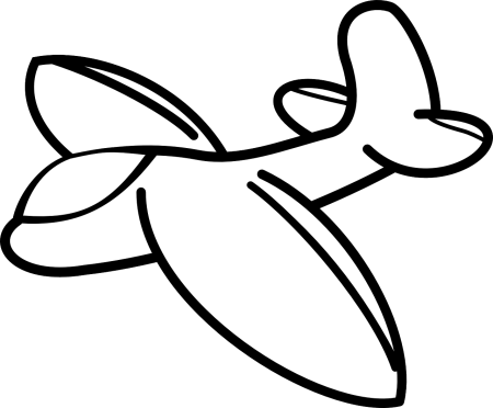 Самолет черно белый контур