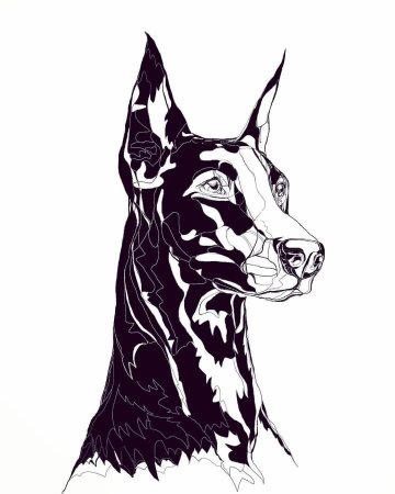 Тату собака Доберман