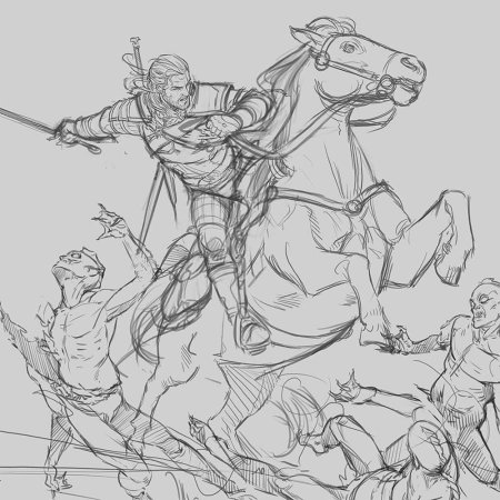 Раскраска Ведьмак Дикая охота