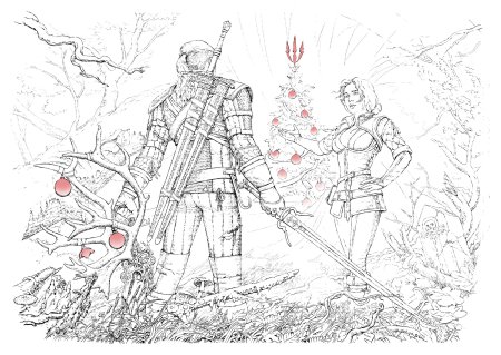 Раскраски Ведьмак 3 Геральт