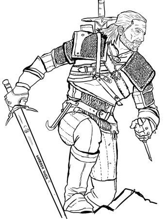 Геральт из Ривии раскраска