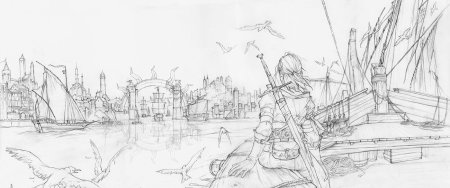 Скетчи фэнтези пейзажи