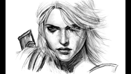 Цири Ведьмак карандашом