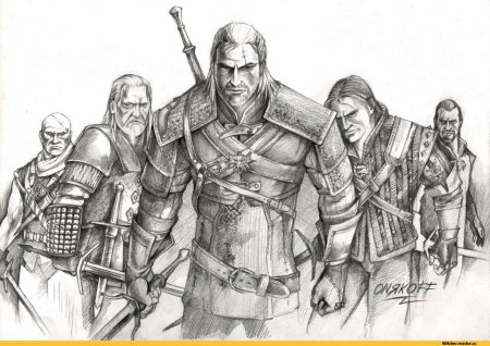 Весемир Ведьмак рисунок