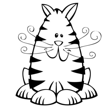 Котик рисунок трафарет
