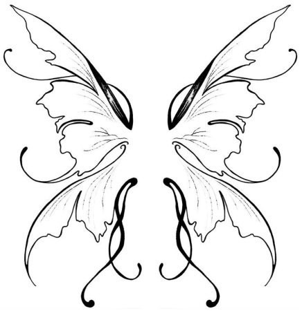 Крыло бабочки трафарет