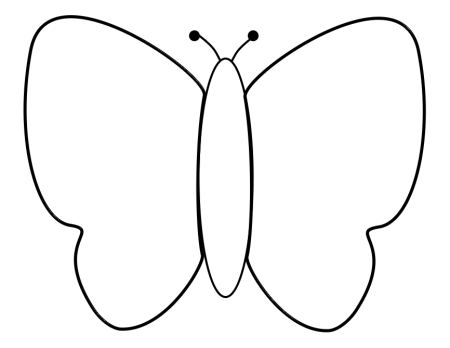 Контур бабочки для аппликации