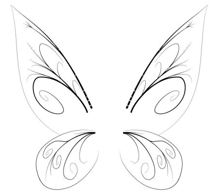 Шаблон Крылья феи сбоку