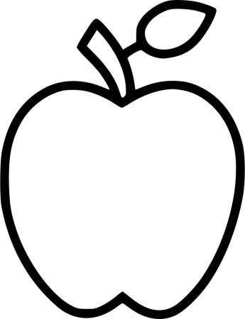 Яблоко раскраска для детей
