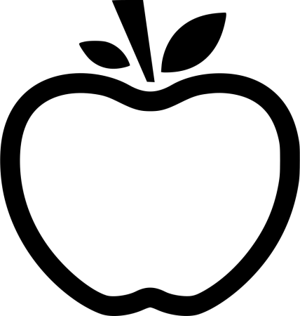 Яблоко черно белое