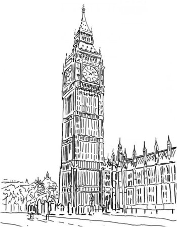 Англия Биг Бен скетч