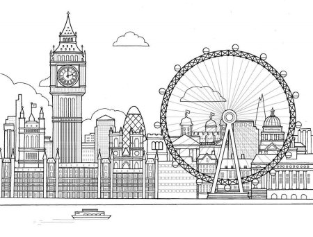 Великобритания Биг Бен раскраска