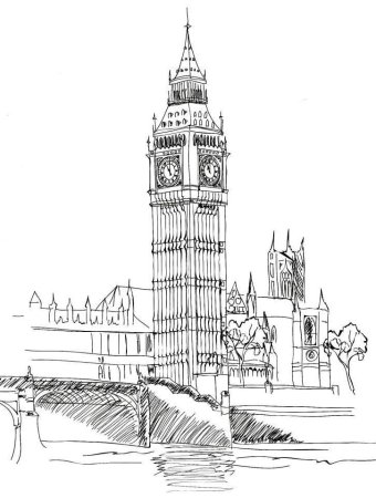 Лондон Биг Бен рисунок