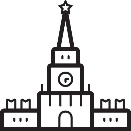 Трафарет Спасской башни Кремля для детей