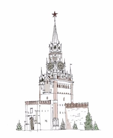 Кремль Москва раскраска