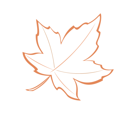 Листочек клена контур