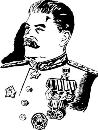 Нарисованный Сталин раскрашен