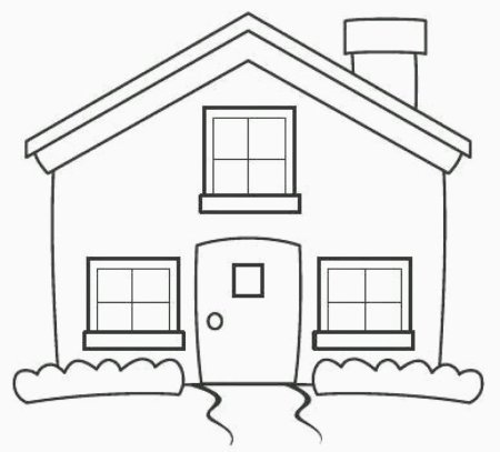 Контурное изображение дома