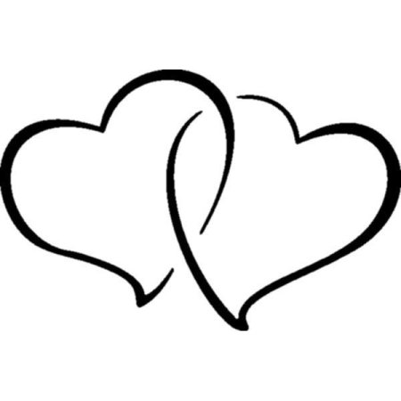 Сердце контур черный