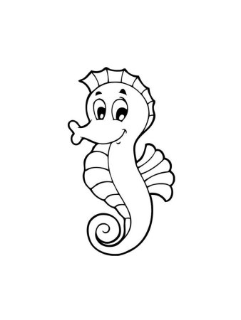 Морской конек контур