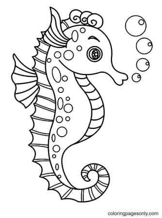 Морской конёк тряпичник раскраска