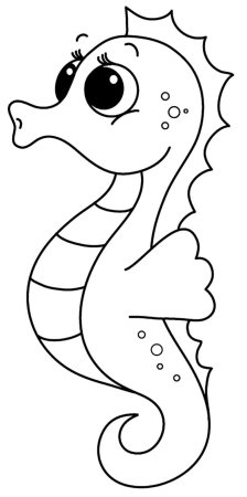 Морской конек трафарет