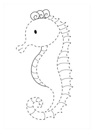 Морской конек раскраска для детей