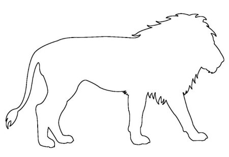 Тату Лев контурный