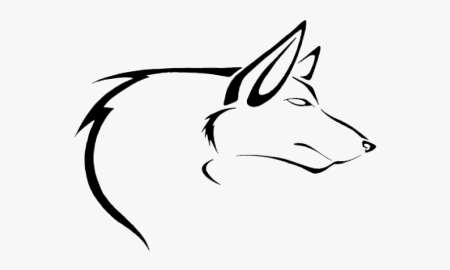 Волк силуэт линия