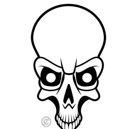 Череп вектор контур