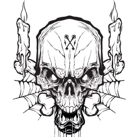 Тату череп с узорами