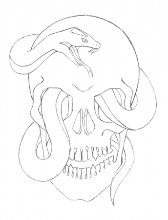 Череп карандашом для срисовки