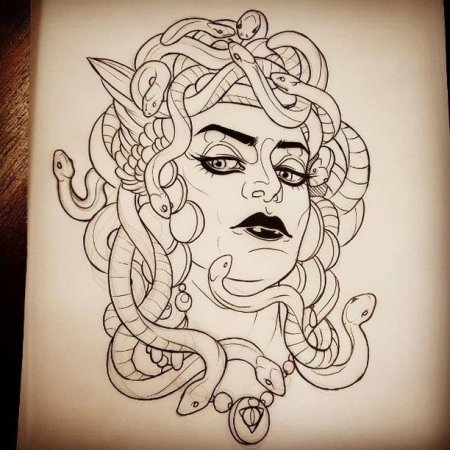 Медуза Горгона контур